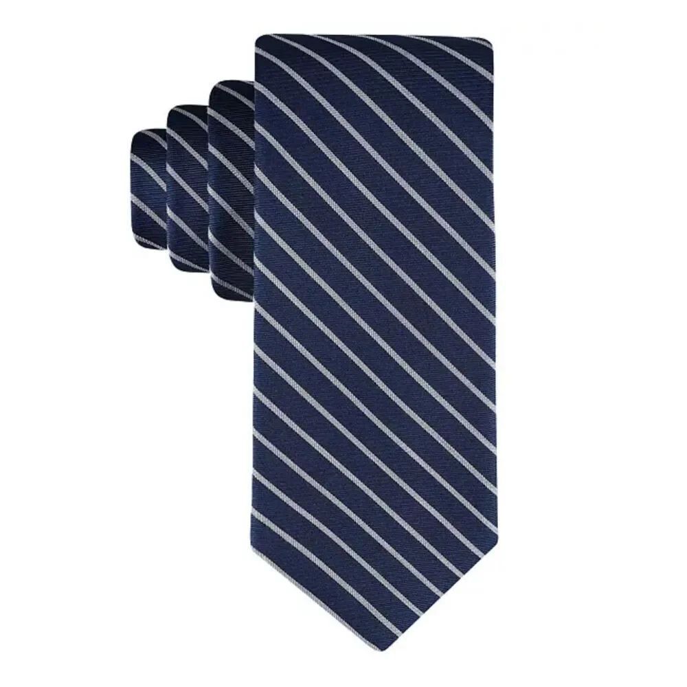 Calvin Klein NWT 3” Blake Stripe Tie Navy OS
